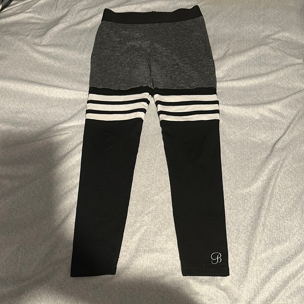 Bombshell thigh high striped leggings